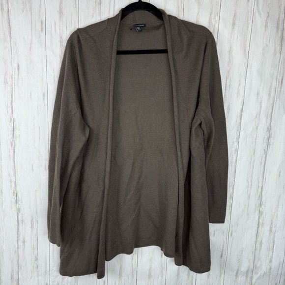 Eileen Fisher brown taupe organic cotton linen blend sweater XL - Picture 1 of 7